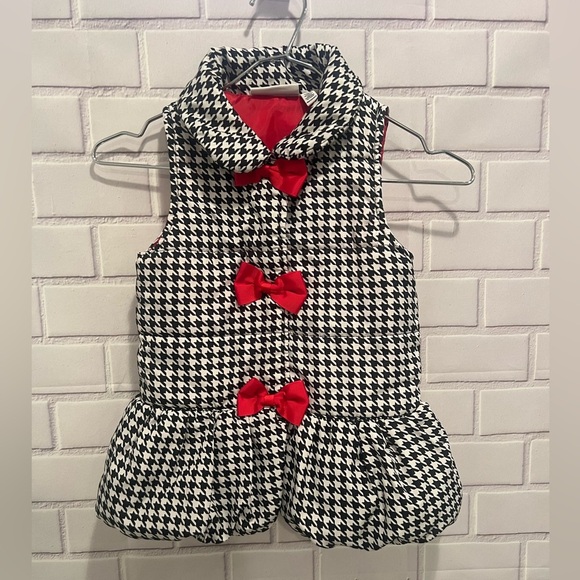 KIDS HEADQUARTERS black and white girls vest/size 6 - Picture 1 of 7